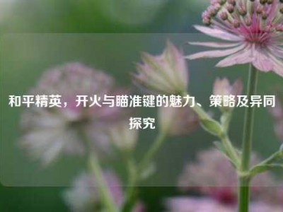 和平精英，开火与瞄准键的魅力、策略及异同探究