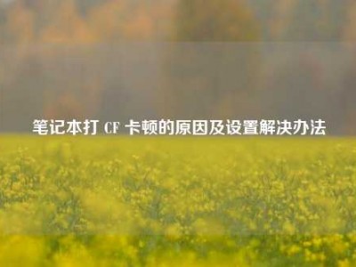 笔记本打 CF 卡顿的原因及设置解决办法