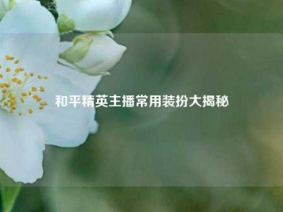 和平精英主播常用装扮大揭秘