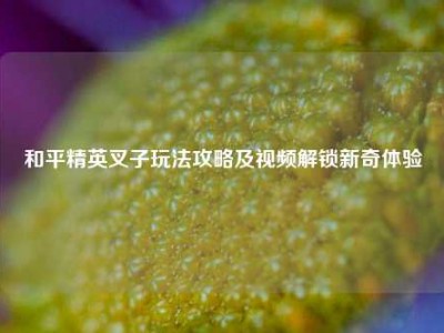 和平精英叉子玩法攻略及视频解锁新奇体验